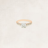Brilliant cut solitaire ring with side diamonds - OR5400_