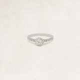 Briljant halo ring  met zijdiamanten - OR38865_