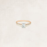 Emerald cut solitaire ring with side diamonds - OR5551_