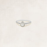 Pear cut halo ring with side diamonds - OR5030_
