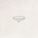 Radiant cut solitaire ring with side diamonds -  OR5077_