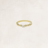 Briljant solitaire ring  met zijdiamanten - OR61664_