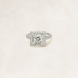 Princess halo ring met zijdiamanten - OR5349_
