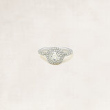 Briljant dubbele halo ring  met zijdiamanten - OR5044_