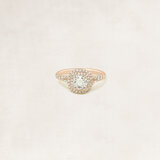 Brilliant cut solitaire ring with side diamonds - OR5054_