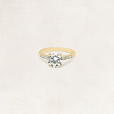 Briljant solitaire ring  met zijdiamanten - OR5246_