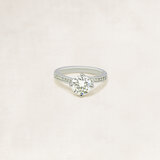 Briljant solitaire ring  met zijdiamanten - OR5520_