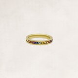 Gold rainbow ring with sapphire - OR62324_