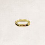 Gold rainbow ring with sapphire - OR62324_
