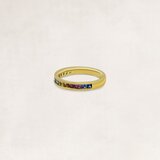Gold rainbow ring with sapphire - OR73119_