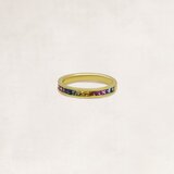 Gold rainbow ring with sapphire - OR62164_