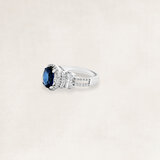 Golden ring with sapphire and diamond - OR7357_