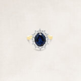 Gouden ring met saffier en diamant - OR70021_