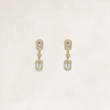 Gold earrings with diamonds - OR73851_