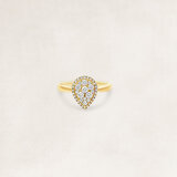 Golden ring with diamond - OR60937_