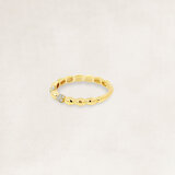 Golden ring with diamond - OR72420_