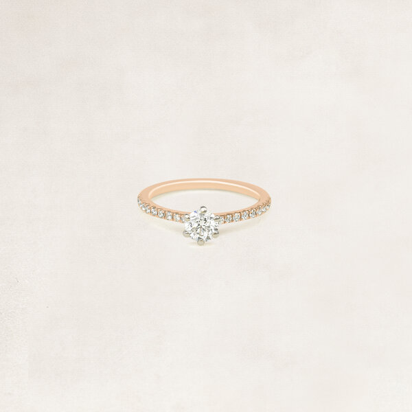 Briljant solitaire ring met zijdiamanten - OR61142