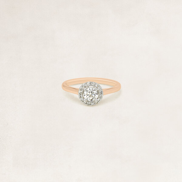 Bague halo taille brillant - OR69424