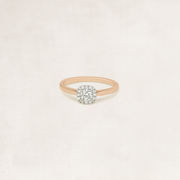 Bague halo taille brillant - OR61827