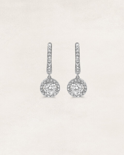 Brilliant cut halo solitaire earrings - OR61101