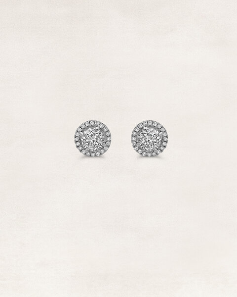 Brilliant cut halo solitaire earrings - OR5016