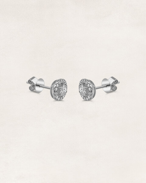Boucles d'oreilles halo solitaires taille ovale - OR33273