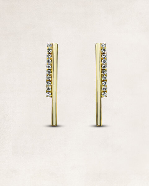 Gouden oorbellen met diamant - OR61731