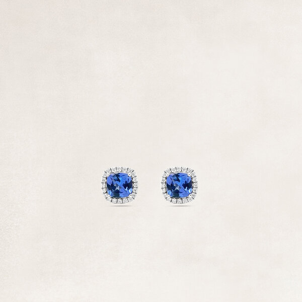 Gold earrings with tanzanite and diamonds - OR60286