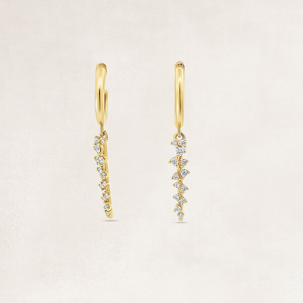 Gouden oorbellen met diamant - OR62543