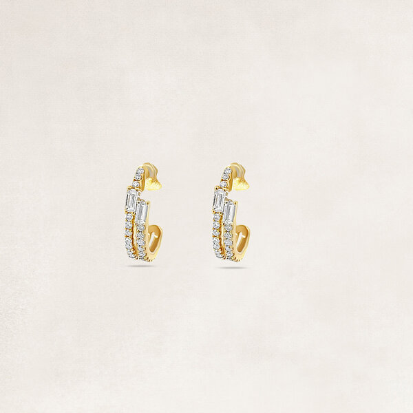 Gold earrings with diamonds - OR73277