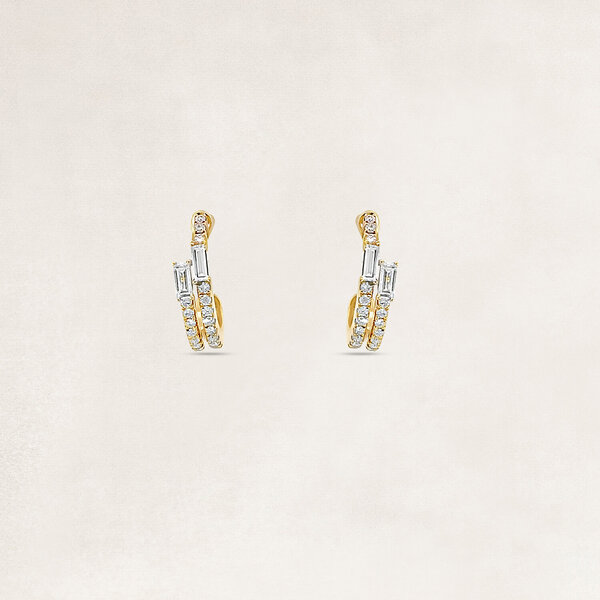 Gouden oorbellen met diamant - OR73277