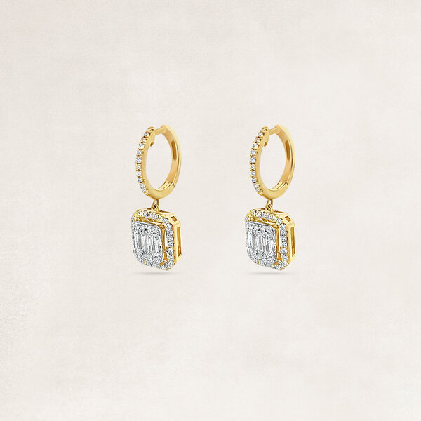 Gold earrings with diamonds - OR73374