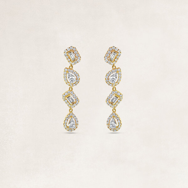 Gold earrings with diamonds - OR73862