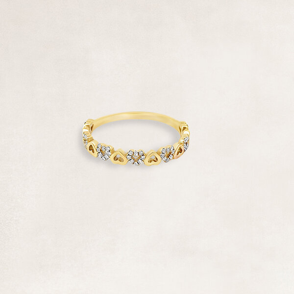 Golden ring with diamond - OR61695