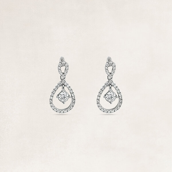 Gold earrings with diamonds - OR11800