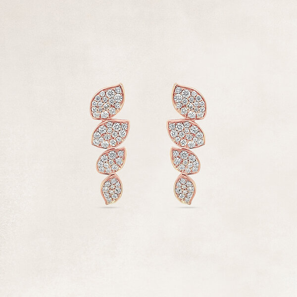 Gold earrings with diamonds - OR62544