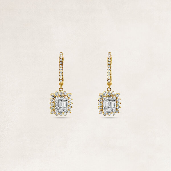 Gold earrings with diamonds - OR72305