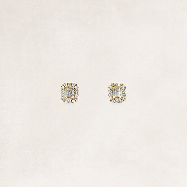Gouden oorbellen met diamant - OR73860