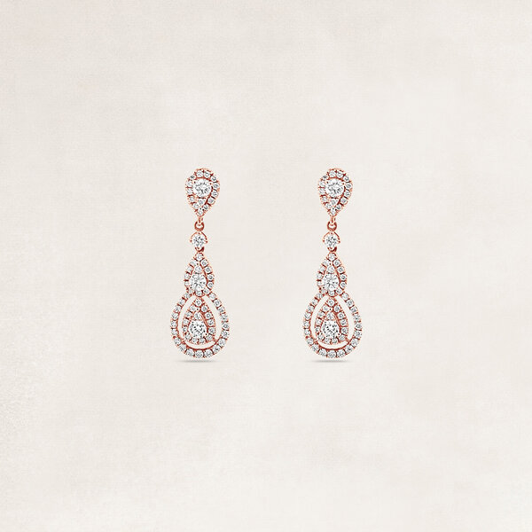Gold earrings with diamonds - OR11246