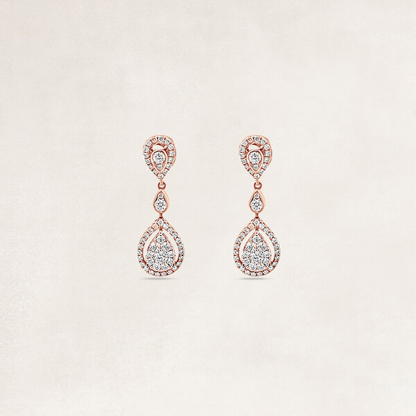 Gold earrings with diamonds - OR11248