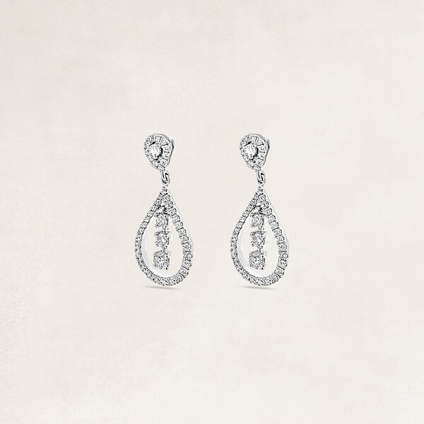 Gold earrings with diamonds - OR62394