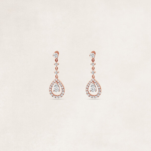 Gold earrings with diamonds - OR70258