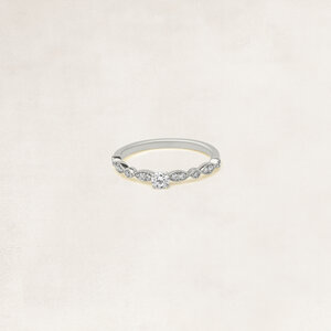 Briljant solitaire ring  met zijdiamanten - OR61664