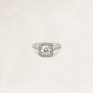 Briljant halo ring  met zijdiamanten - OR5337