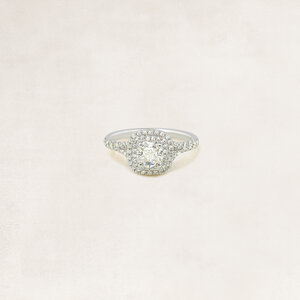 Bague solitaire taille brillant avec diamants sur les cotés - OR5054