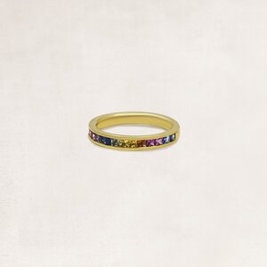 Gold rainbow ring with sapphire - OR73119