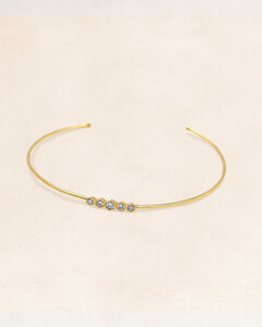 Gold bangle bracelet with diamonds - OR61240