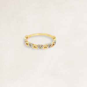 Golden ring with diamond - OR61695