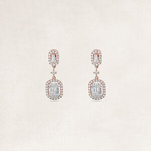 Gold earrings with diamonds - OR75269