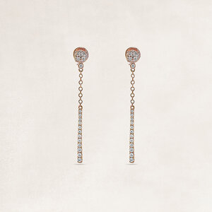 Gold earrings with diamonds - OR75694